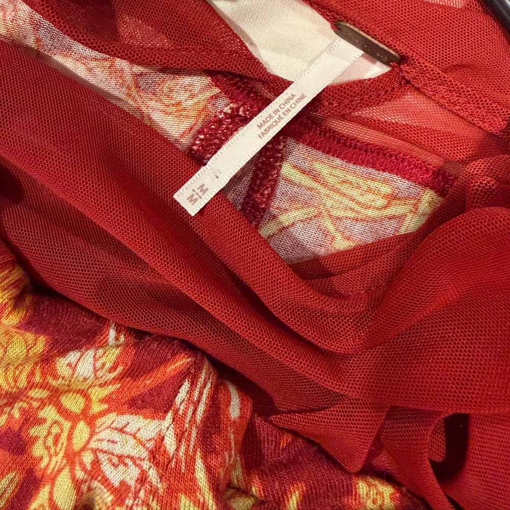 Free People Red Floral Blouse - Picture 8 of 8